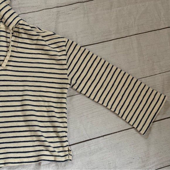 Marine Layer Womens Tops Marine Layer Playa Hoodie Navy Cream Stripe Sz Small - Picture 5 of 12